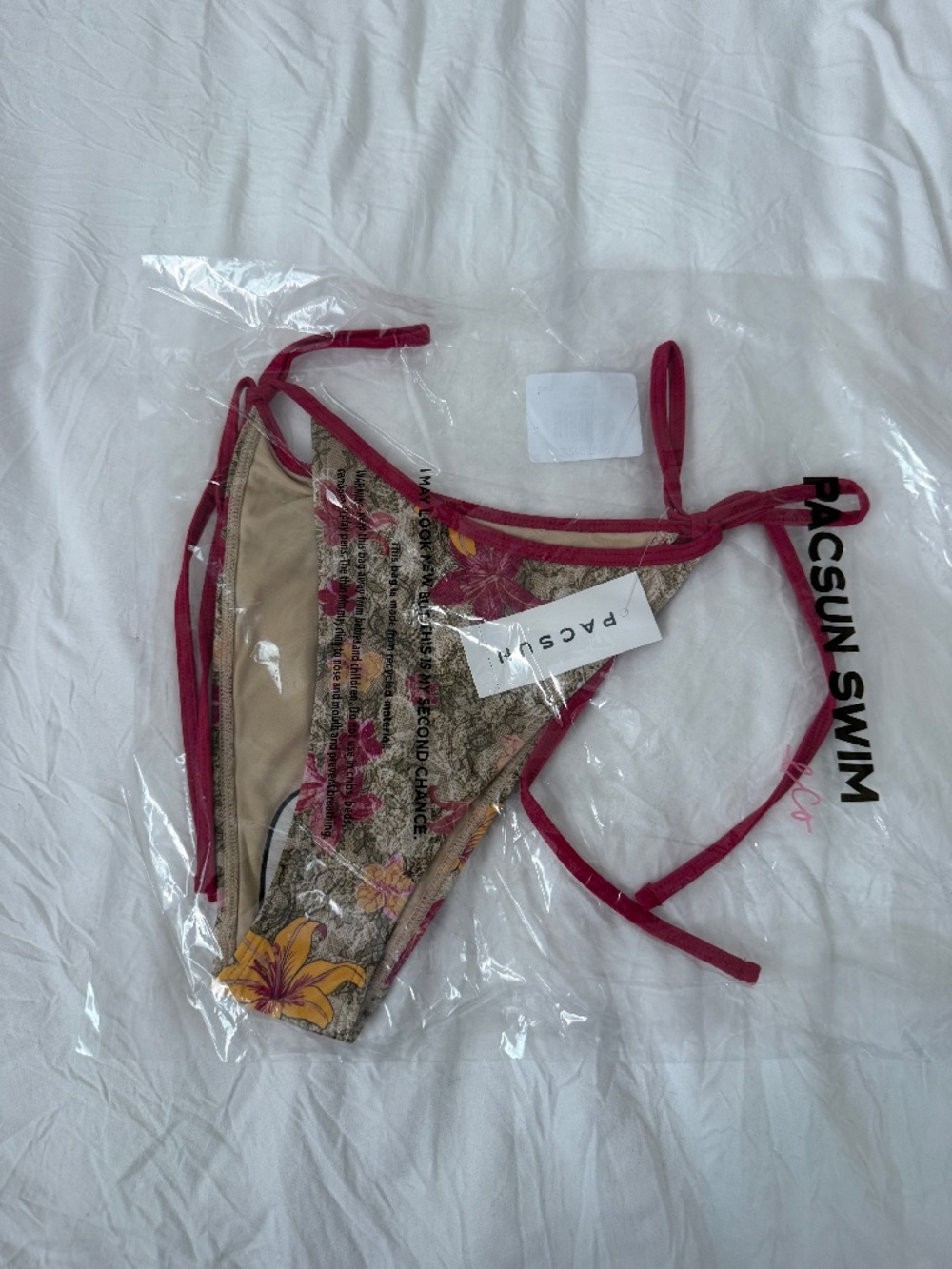 pacsun Floral Tara Side Tie Bikini Bottom  size small  details: -Lined -Good str
